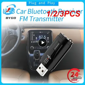 1/2/3PCS 1 משדר FM לרכב Bluetooth תואם-5.0 מקלט USB אפנן נייד 3.5 מ 