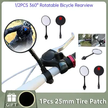 1/2PCS 360° Rotatable MTB אופני כביש אופנוע צינור גמיש מתכוונן מראות אחוריות ארוכות אופניים האחורית מראות הכידון