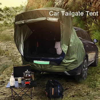 1 סט קמפינג אוהל ערכות שטח הסוכה אוהל עם סוכך צל גדול שטח רחב חזון המכונית מנגלים מדמיע עמיד אוהל אוהל האחורי.
