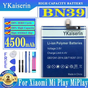 100% חדש YKaiserin על שיאו Mi BN39 סוללה עבור Xiaomi Mi לשחק BN39 באיכות גבוהה הטלפון החלפת הסוללות 4500mAh + כלים