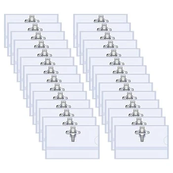 100 יצירה סיכה בסגנון קליפ אופקי תג השם מחזיקי עם מוסיף להתאים כרטיס 90X55mm
