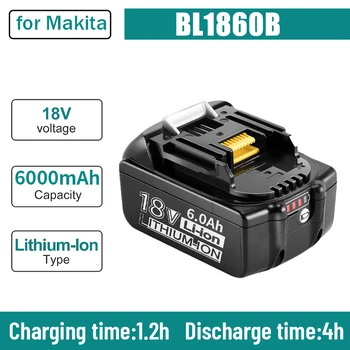 100% מקוריים Für מקיטה 18V 6000mAh Aufladbare כוח Werkzeuge Batterie mit LED Li-Ion תחליף LXT BL1860B BL1860 BL1850