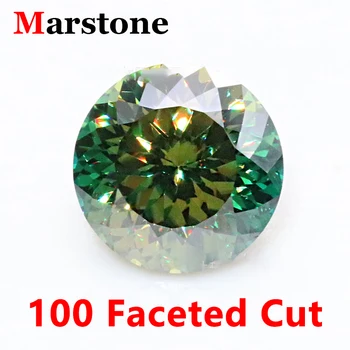 100 פנים לחתוך Moissanite אבנים רופפים D צבע ירוק כהה סיבוב חדש Moissanite יהלומים אבנים עם הגר 