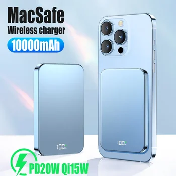 10000mAh Macsafe Powerbank אלחוטית כוח הבנק מהיר מטען נייד חיצוני עזר סוללה עבור iPhone 12 13 14 מיני