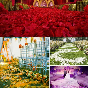 1000Pcs/הרבה עלה DIY החתונה קישוט רומנטי מלאכותי רוז לחתונה שביל שטיח עיצוב פרחים מלאכותיים