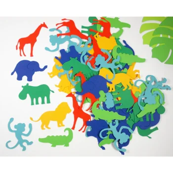 100pcs חיות ג ' ונגל המפלגה בעלי ערכות נושא עיטורים צבעים מעורבים פיסות נייר קונפטי אווירה פיסות נייר אביזרים למסיבות