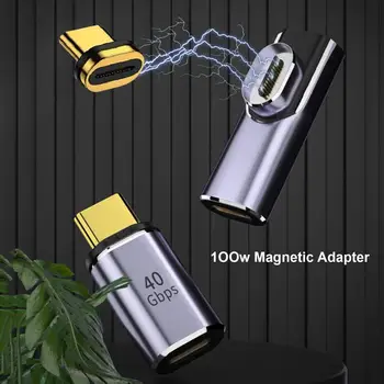 100W מגנטי USB C מתאם מסוג C טעינה מהירה מגנט נתונים ממיר מגנטי מטען USB Type C עבור מחשב לוח נייד טלפון
