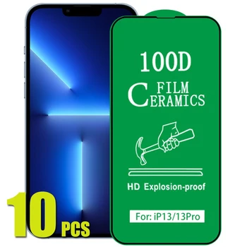 10pcs 100D קרמיקה סרט מגן מסך HD אנטי-הלם פיצוץ עבור iPhone 15 Pro מקס 14 + 13 Mini 12 11 XS XR-X 8 7 SE