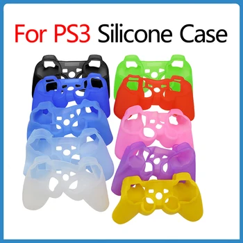 10Pcs PS3 סיליקון Case For Sony PS3 להתמודד עם סיליקון מגן העור לכסות Dustproof החלקה צבעונית אלחוטית תיק עור