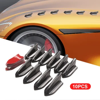 10pcs המכונית EVO בסגנון פלסטיק ABS גג סנפירי כריש-UV מוגן & עמיד ספוילר אגף הערכה מערבולת גנרטור PQY-WSS11