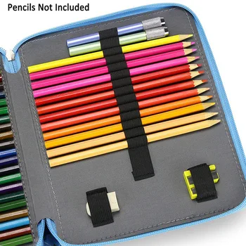 120 חריצים בצבע קלמר בד אוקספורד עט תיק עם תאים עיפרון מחזיק עפרונות אקוורל