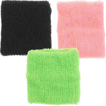 12pcs צבעוני היד Sweatbands אתלטי כותנה טרי בד צמידים על כושר, ספורט (8x8CM מעורב צבע)