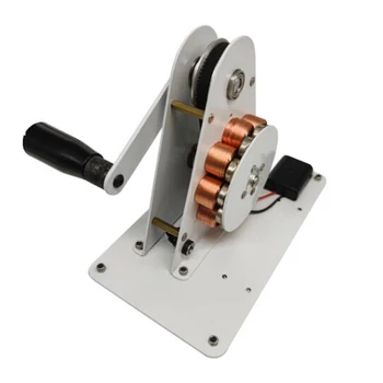 12V קבוע מגנט קטן גנרטור פיסיקה הוראה מפגין חיצונית יד גנרטור חירום טעינת USB DC 5.5-2.1