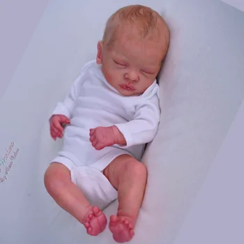 19inch מחדש רומי בובת תינוק שזה עתה נולד כבר צבוע גמור מציאותי מגע רך 3D העור יד לצייר שיער עם הבובה אביזרים