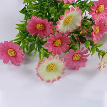 1pc 15 ראשי פרחים מלאכותיים קטנים דייזי פלסטי מזויף פרח רב-צבע אופציונאלי הביתה החתונה חנות המפלגה קישוט