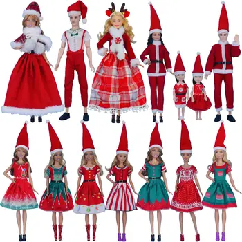 1set אופנה בגדים חג המולד מסיבת תחפושות השמלה על הבובה בארבי AccessoriesFor בובת קן מתנה בובות צעצועים