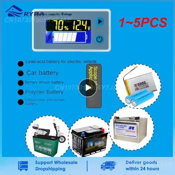 1~5PCS חם 10-100V LCD המכונית חומצה עופרת ליתיום קיבולת סוללה חיווי דיגיטלי מודד בודק מתח לפקח JS-C33