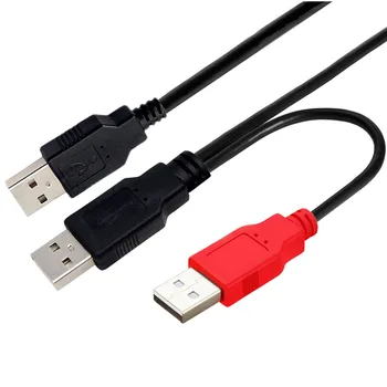 2 in 1 USB 2.0 זכר זכר Y ספליטר כבל נייד התקן אחסון כבל נתונים 80/20 ס 