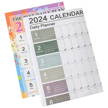 2 יח ' מעשי לוח הזמנים בלוח השנה היומי תכנון קיר רטרו עיצוב תלוי בחודש המשרד לקשט קטן 2023 שנתי