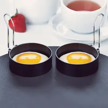 2 יח 'נירוסטה מטוגן ביצה פנקייק עובש טיגון מגבש חביתה עובש במטבח גאדג' ט טבעות ביצה כלי בישול כלי מטבח.
