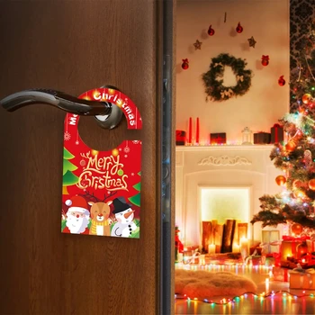 2 מחשב/סט חג שמח הדלת תלוי חג המולד קישוט הבית Cristmas קישוט חג המולד נטאל Navidad 2023 מתנה לשנה החדשה 2024