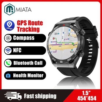 2023 Bluetooth שיחה עסקים שעון חכם גברים NFC מסלול GPS מצפן חיצוני ספורט קצב לב א. ק. ג Smartwatch על אנדרואיד Huawei