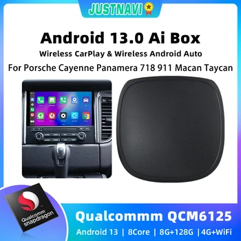 2023 JUSTNAVI חכם AI Box Android Auto Wireless CarPlay על Panamera פורשה קאיין 911 718 Macan Taycan נטפליקס YouTube טלוויזיה
