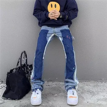2023 Y2K אופנה דיו ציור חדש באגי מוערמים ג 'ינס Kpop מכנסי דגמ