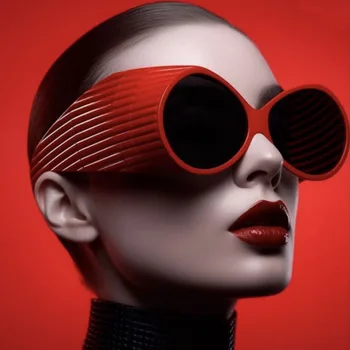 2023 אופנה חדשה סקסי אדום חיצוני משקפי שמש לנשים מותג וינטג ' Steampunk סיבוב משקפי שמש גברים פאנק גוונים Gafas דה סול