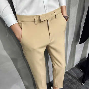 2023 הסתיו-חורף אופנה של גברים מקרית Slim Fit עיצוב מרגישה מכנסיים רחוב חליפת מכנסיים של גברים מינימליסטי המשרד המכנסיים