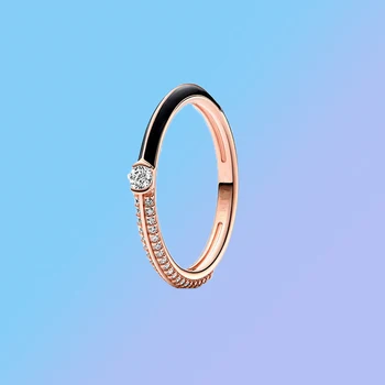 2023 חדשות תכשיטי אופנה 925 כסף לי סדרה שחור טבעת כפולה ההצעה טבעת יפיפייה עם תליון משלוח חינם