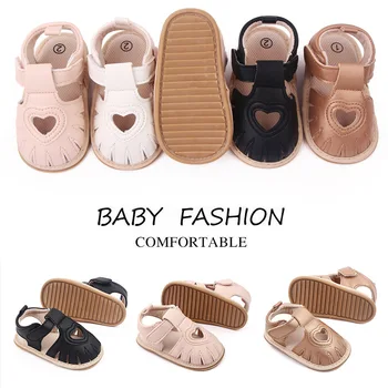 2023 תינוק סנדלים לפעוטות הראשונה מהלכים היילוד בנות הראשון נעליים מקורה גומי רך הבלעדי קיץ החוף תינוק סנדלים