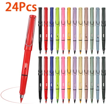 24Pcs בצבע ללא הגבלה העיפרון לא דיו לכתוב עם עיפרון טיפ אמנות סקיצה כלים Kawaii ציוד לבית הספר