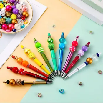 25Pcs חרוזים עט כדורי פלסטיק DIY Beadable עט מתנה אישית זו. בית הספר למשרד משרדי מכשירי כתיבה מתנת החתונה