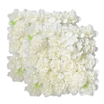 2pcs 38x38cm פרחים מלאכותיים קיר רקע 3D פרח רוז לוחות קיר לדמות פרח קיר רקע קיר עיצוב חתונה