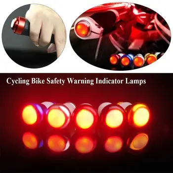 2PCS LED אופניים הכידון אור בטיחות ססגוניות סגסוגת אלומיניום סוף תקע אור אופניים CNC איתות רכיבה על אופניים