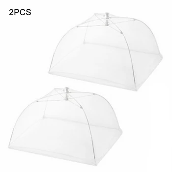 2pcs/set 4pcs/סט מטריה בסגנון לשימוש חוזר רשת אוהלי מרובע מתקפל רחיץ על פיקניק/מנגל אוכל לכסות