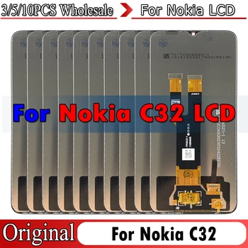 3/5/10PCS המקורי עבור Nokia C32 תצוגת LCD מסך מגע דיגיטלית הרכבה עבור Nokia C32 להציג החלפה ותיקון חלקים