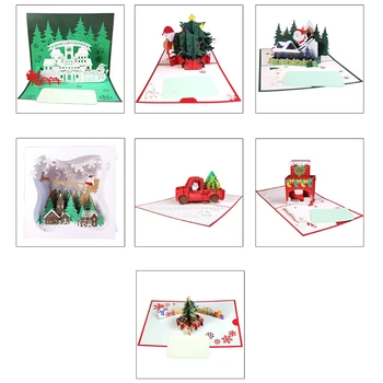 3D עבור POP UP כרטיסי חג המולד שמח חג המולד כרטיס ברכה עם מעטפה Handma
