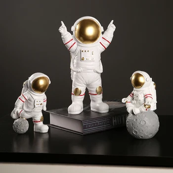3Pcs יצירתי אסטרונאוט צלמיות שרף מלאכות חדר ילדים קישוט נורדי חלל פיסול שולחן העבודה קישוט הבית.