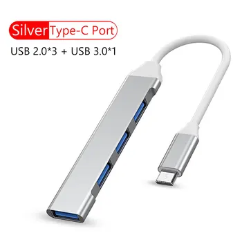 4 נמל רב מפצל מתאם OTG USB C-HUB USB Type C 3.0 2.0 עבור Lenovo, Huawei Xiaomi Macbook Pro 15 אוויר Pro אביזרים