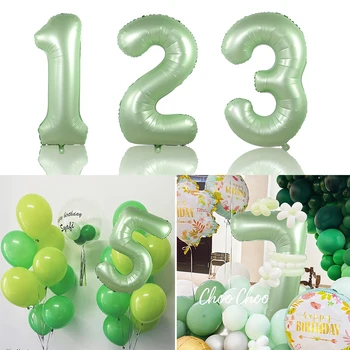 40inch ירוק זית מספר רדיד אלומיניום בלונים 1-9 דיגיטליים גדולים רדיד הליום הכדור שמח מסיבת יום הולדת עיצוב חתונה אספקה