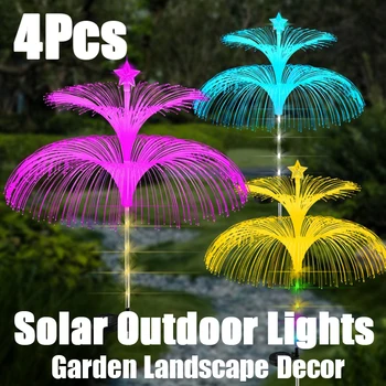 4Pcs שמש בחוץ אורות LED חצר נוף האווירה בגינה, הדשא, השמש שולחן פסטיבל קישוט חדש מדוזה מנורות דשא
