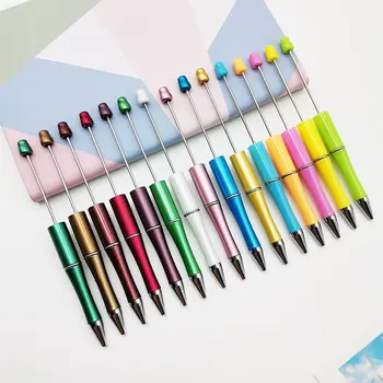 50pcs פלסטיק Beadable עט חרוז עטים כדוריים, עטים מתנת בעט כדור הילדים מסיבה אישית מתנה לחתונה מתנה