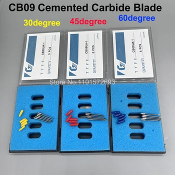 5PCS על Graphtec CE5000 CE6000 FC8600 סכין חיתוך להב CB09 CB15 CB09UA-5 CB15UA-5 קרביד ביצרו להבים 30/45/60degree