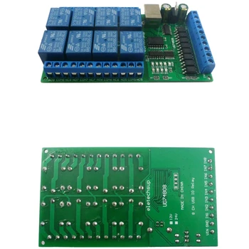 5X DC 12V 24V 8ch היציאה טורית USB ממסר אופטי מבודד IO מודול UART RS232 להחליף לוח CH340 על WIN10 WIN7 לינוקס MAX OS
