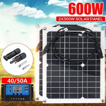 600W/300W פאנל סולארי 18V תאים סולאריים 40/בקר 50A פאנל סולארי עבור רכב יאכטה סוללה הסירה מטען חיצוני לסוללה אספקת