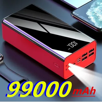 65W כוח הבנק 99000mAh חיצוני הסוללה בטעינה מהירה 4USB C נייד חזק Powerbank עבור המחשב הנייד Xiaomi 13 14 iPhone