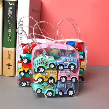 6pcs/סט דגם המכונית אחורה המכונית צעצועים רכב אש משאית מונית ילד המודל מיני מכוניות הצעצוע מתנה Diecasts צעצוע לילדים