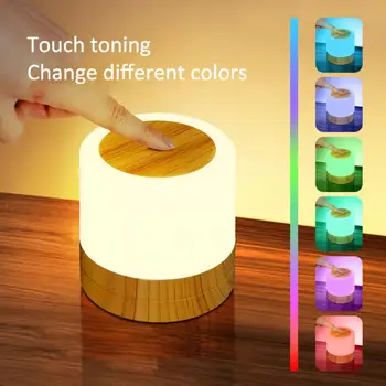 7 צבעים דימר מנורת לילה צבע RGB USB נטענת מנורת שולחן לגעת שליטה לילה אור מרחוק השינה ליד המיטה קישוט